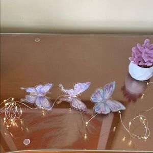 Iridescent String Lights &  3 Butterly accent pieces